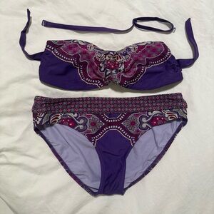 Vibrant Prana Purple Paisley Bikini Set